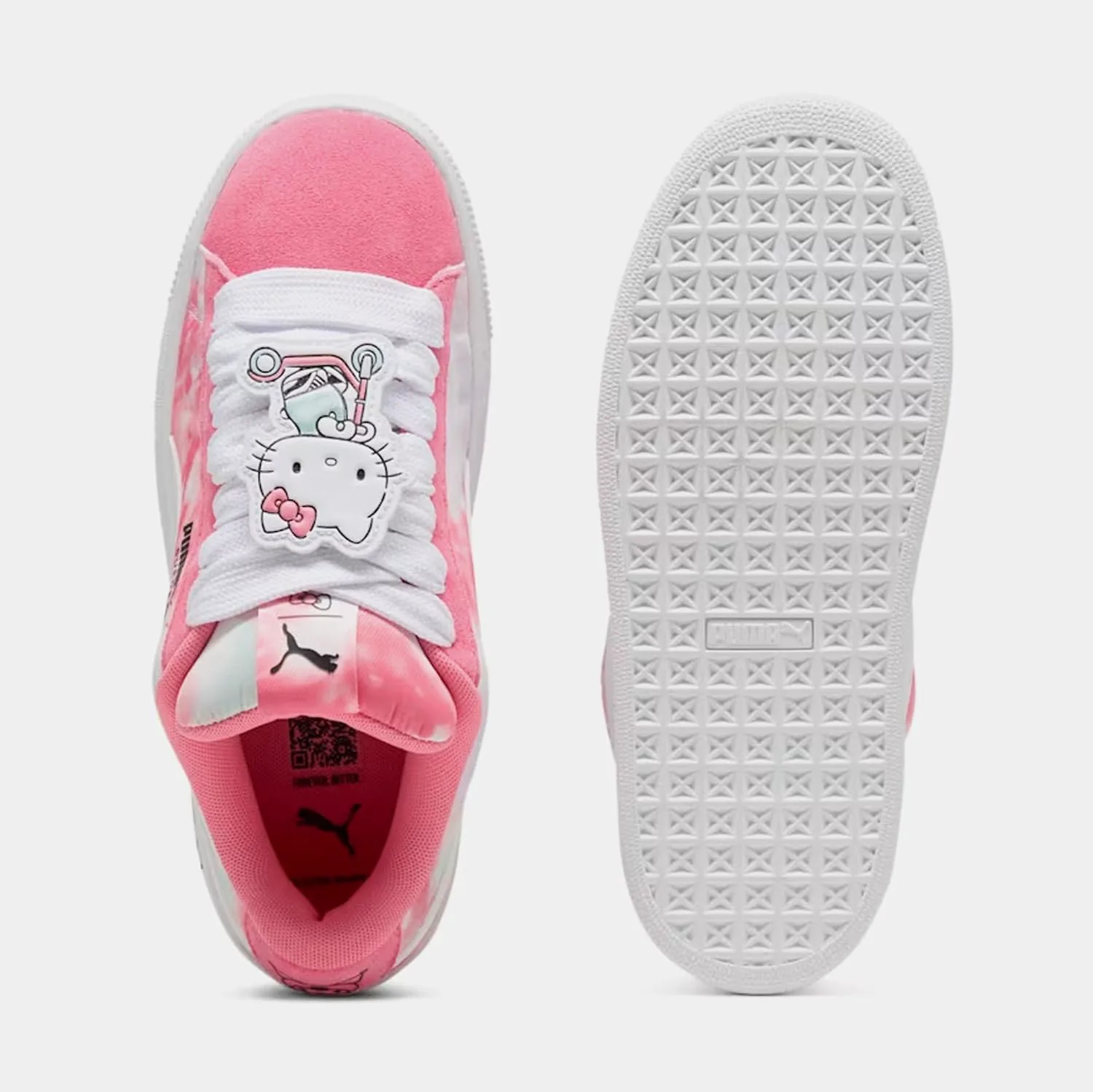 Детские кроссовки PUMA для девочек Hello Kitty and Friends из замши XL - повседневные, розовые, розовый — фото 3