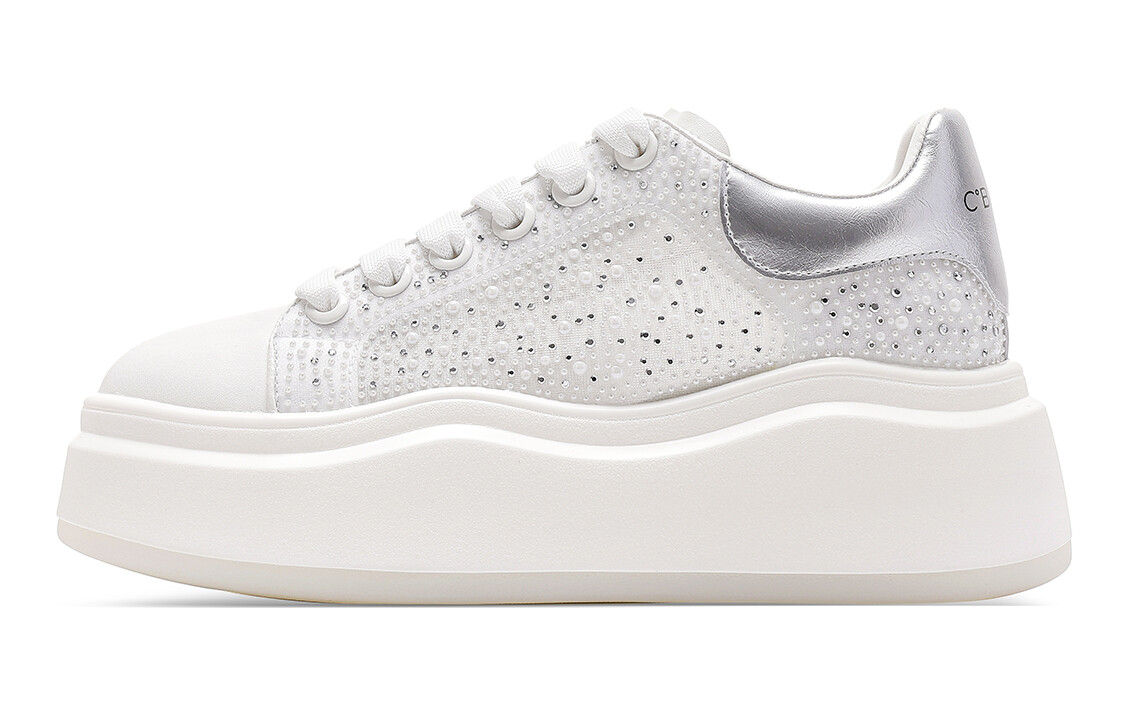 

Кроссовки C°BANNER Skateboarding Shoes Women's Low-top Beige/Silver, бежевый