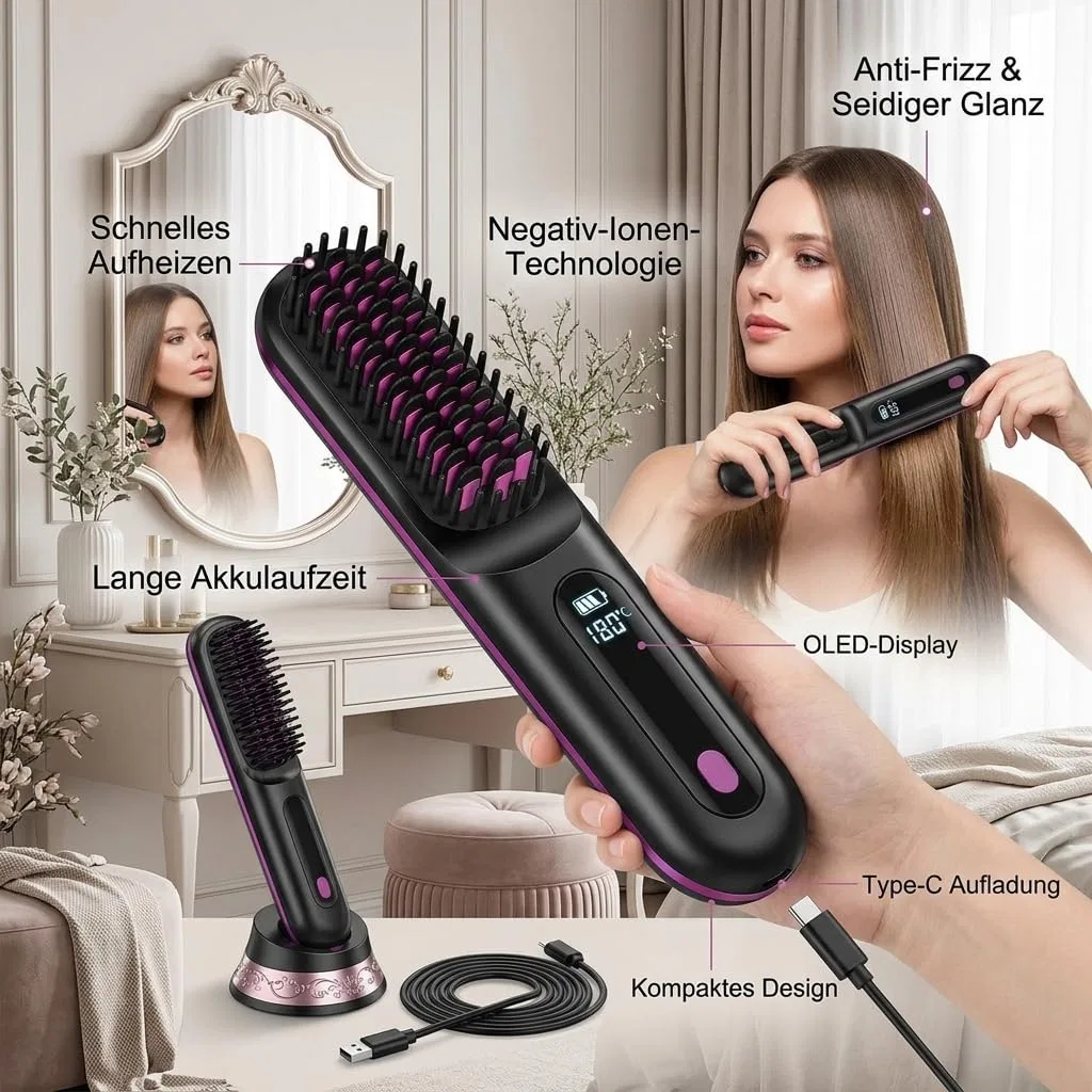 Профессиональная щетка для укладки волос «Lumabliss Styling Bürste» от Lumabliss Forbany, Black — фото 3