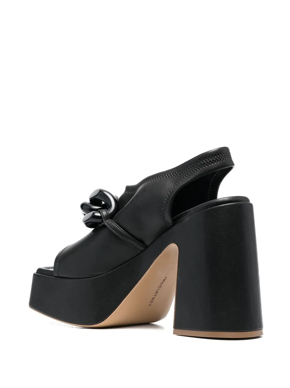 Босоножки на блочном каблуке с цепочкой STELLA MCCARTNEY, черный — фото 3