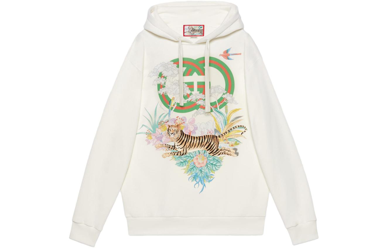 

Футболка с капюшоном Gucci Tiger Interlocking G 'Бежевая'