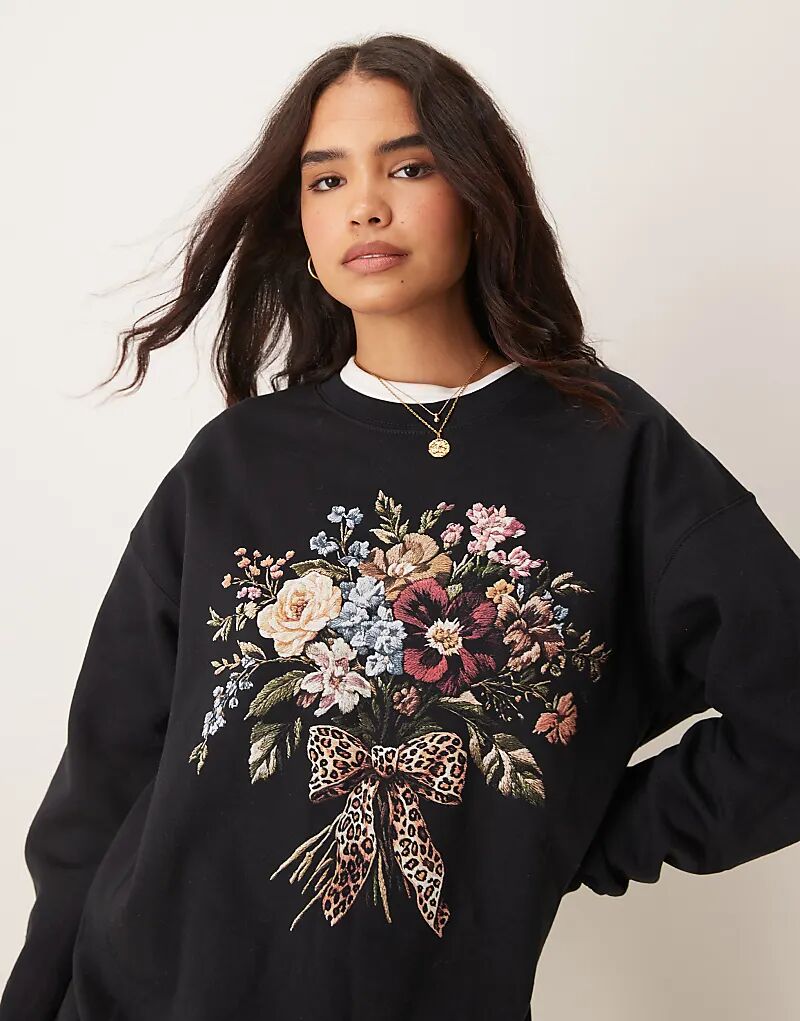 

Цветочный букет оверсайз толстовка Miss Selfridge
