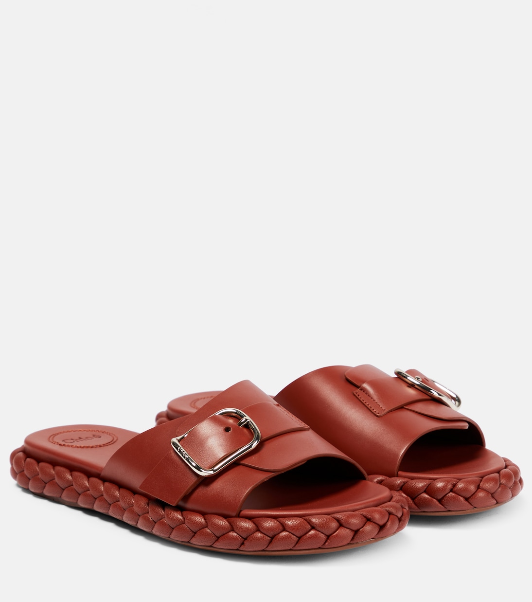 Кожаные шлепанцы Pip Chloé, Copper Brown