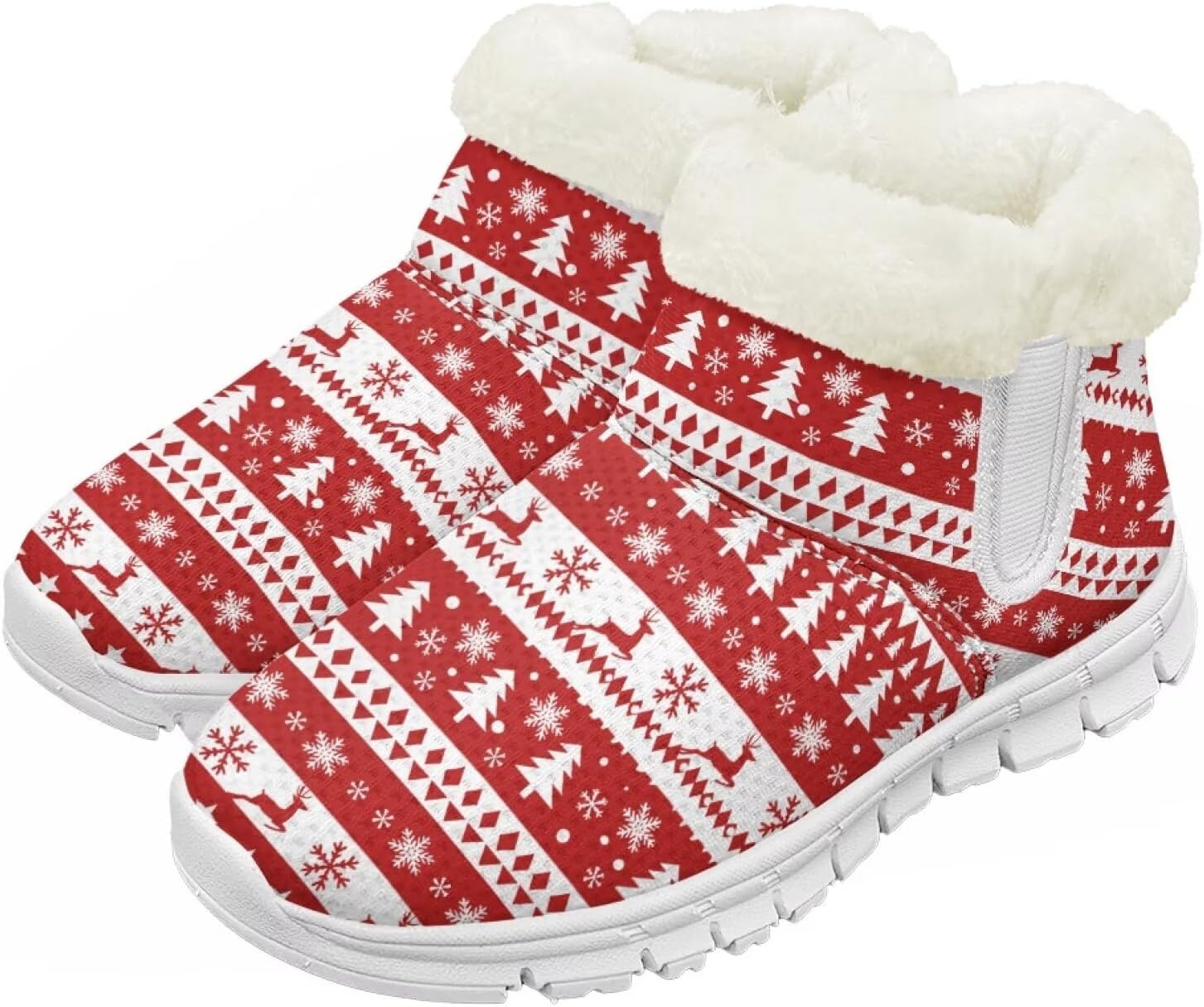 

Детские зимние сапоги для девочек, водонепроницаемые, противоскользящие, для холодной погоды, с искусственным мехом, походные ботинки Goronwyfloyd, Christmas