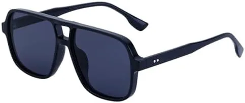 

Ретро-солнцезащитные очки с двойной перемычкой, квадратной формы, градиентные, UV400, модные, с заклепками, мужские солнцезащитные очки MTZJH, Black Gray