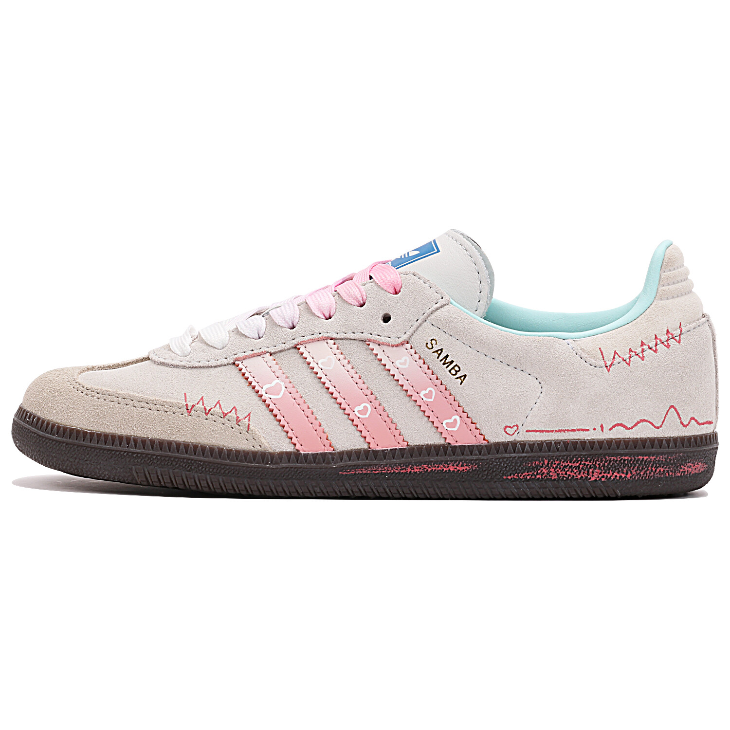 

Кроссовки adidas originals SAMBA OG Skateboarding Shoes Unisex Low-top Gray/Pink, серый/розовый