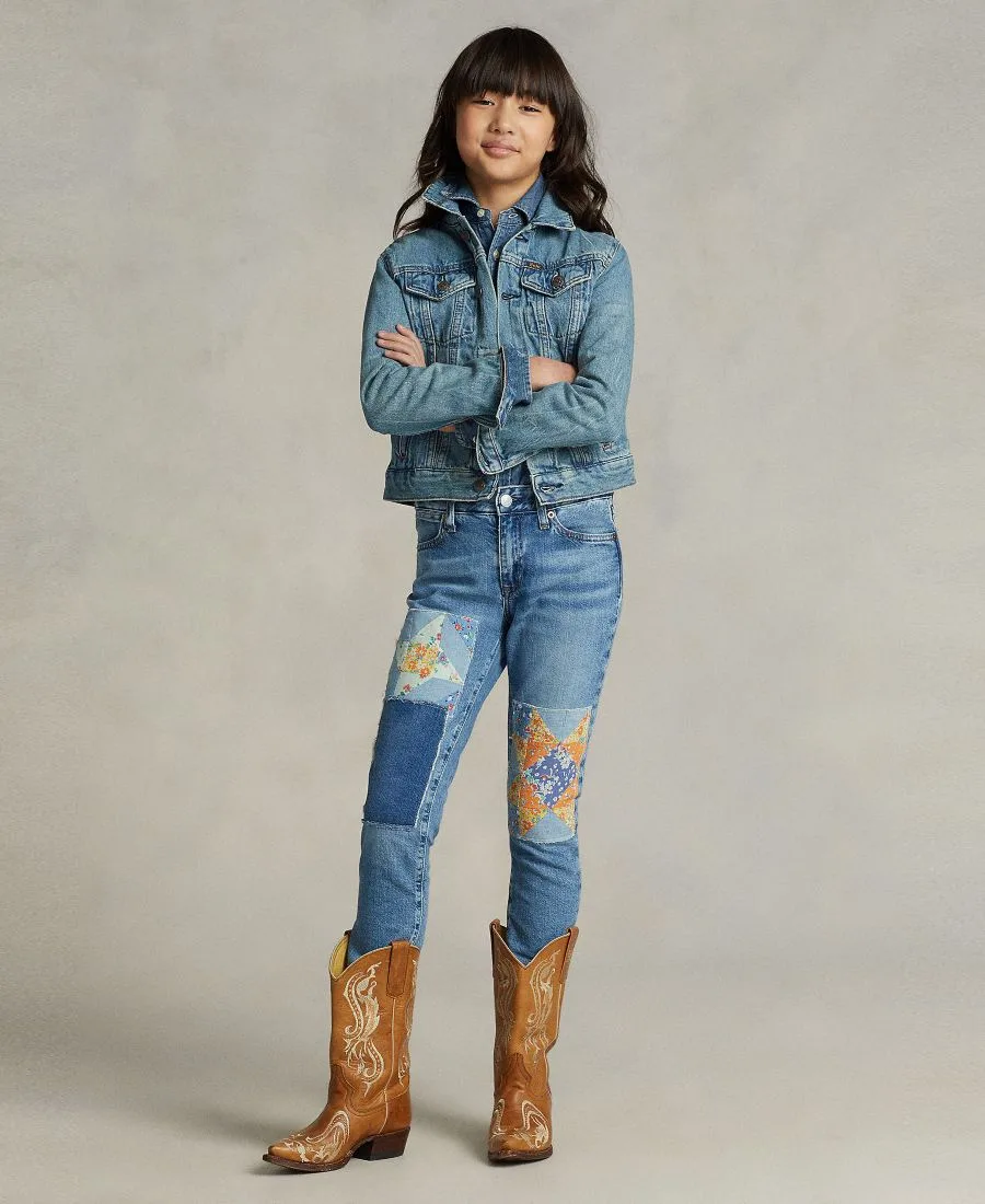 Джинсовая куртка-тракер для девочек 7-16 лет Polo Ralph Lauren, denim синий — фото 2