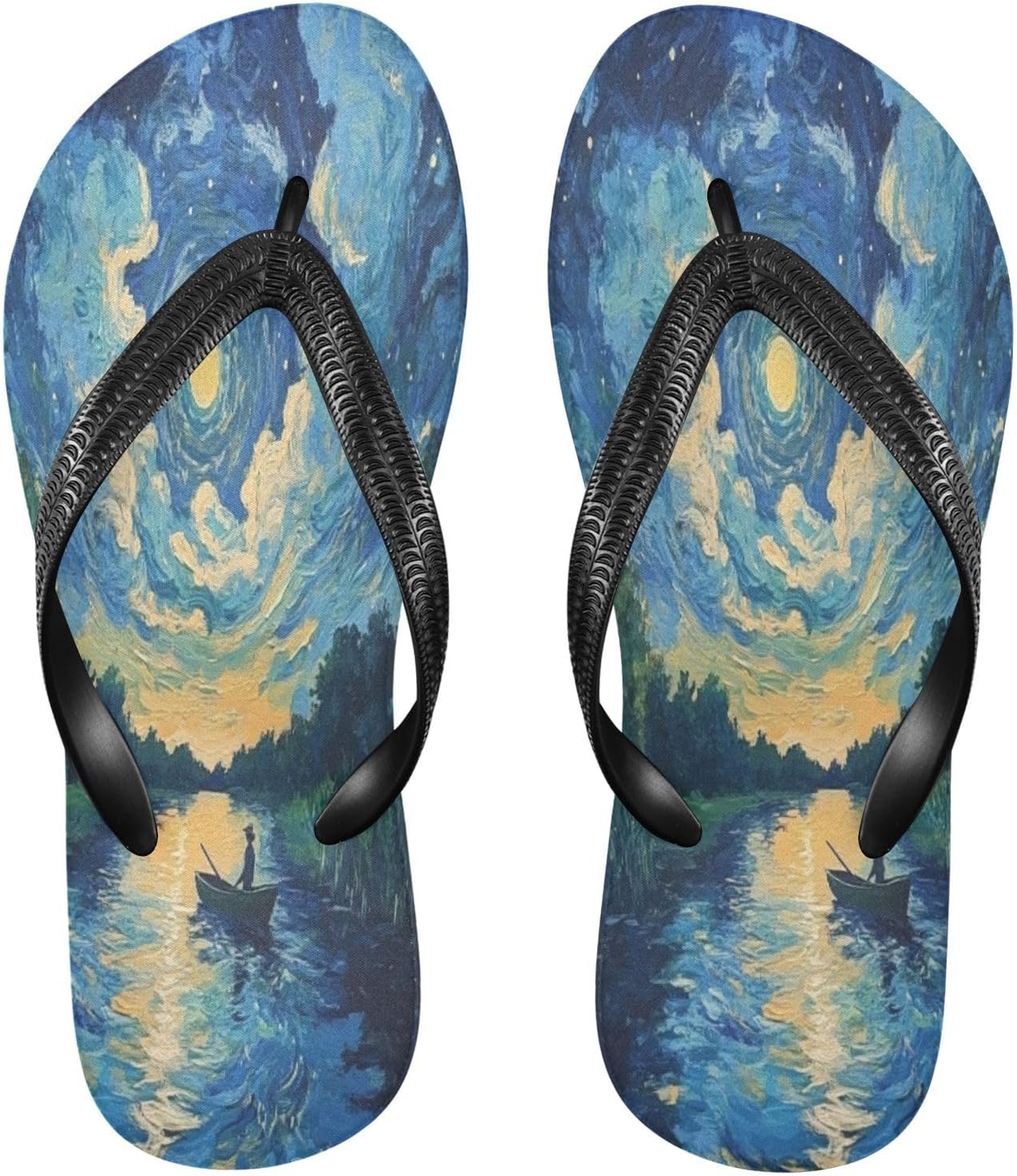 

Сандалии-шлепанцы Boat Moon Blue для пляжа и душа, резинескользящие летние тапочки для женщин и мужчин Sinestour