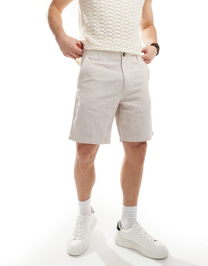 

Белые шорты из микса льна Selected Homme