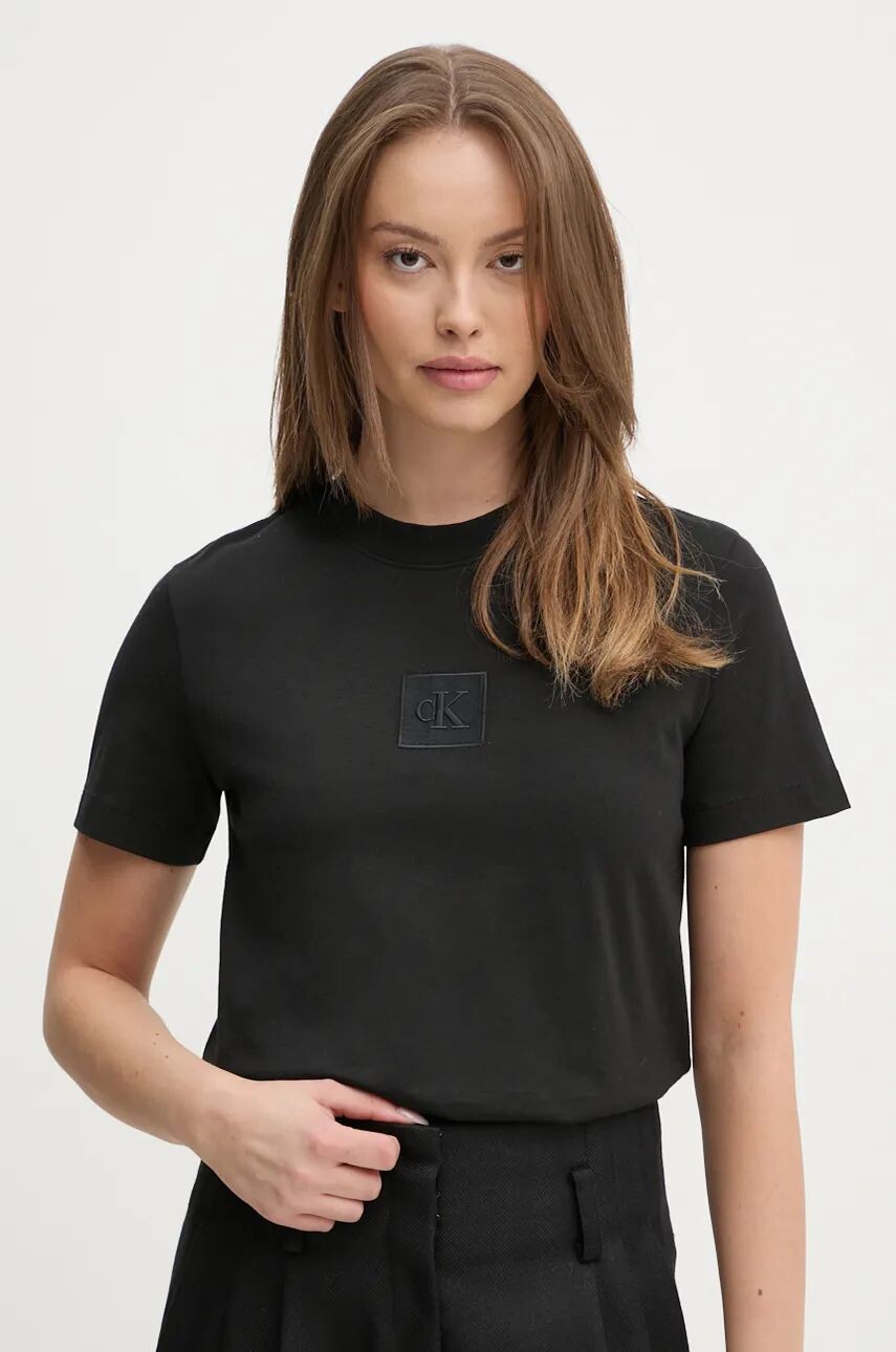 

Хлопковая футболка Calvin Klein Jeans, черный
