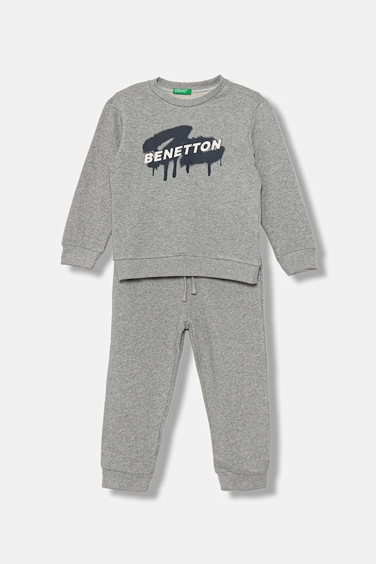 

Детский хлопковый спортивный костюм United Colors Of Benetton, серый