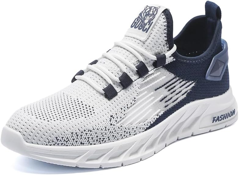 

Мужские кроссовки на шнурках с толстой подошвой, противоскользящие, легкие, повседневные спортивные с сеткой и дышащие низкие кроссовки для бега, подходящие для путешествий, прогулок и игры в теннис Igzbibg, синий