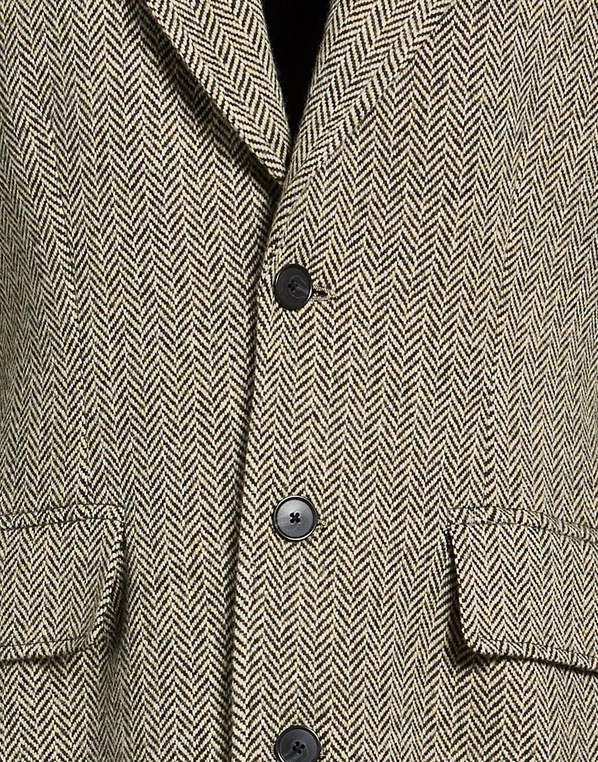 Пальто двубортное херрингбон POLO RALPH LAUREN хаки — фото 4
