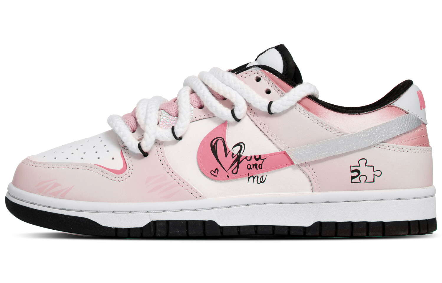 

Кроссовки Nike Dunk Skateboarding Shoes Unisex Low-top White/pink/black, белый