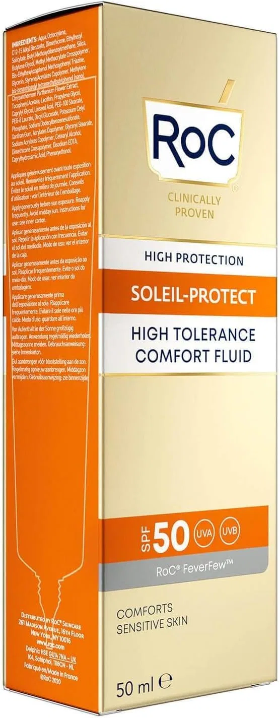 Солнцезащитный флюид RoC Soleil-Protect High Tolerance Comfort Fluid SPF 50 для чувствительной кожи, 50 мл Roc — фото 4