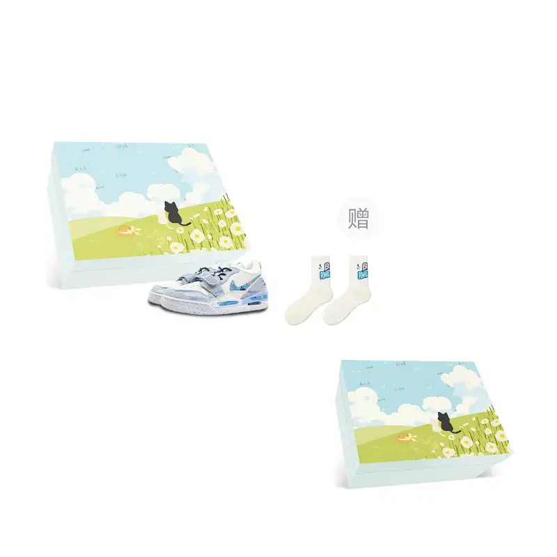 

Jordan Наследие 312 противоскользящие износостойкие низкие винтажные баскетбольные кроссовки мужские белый серый синий с носками, цвет White, Gray, Blue-Comes with Socks