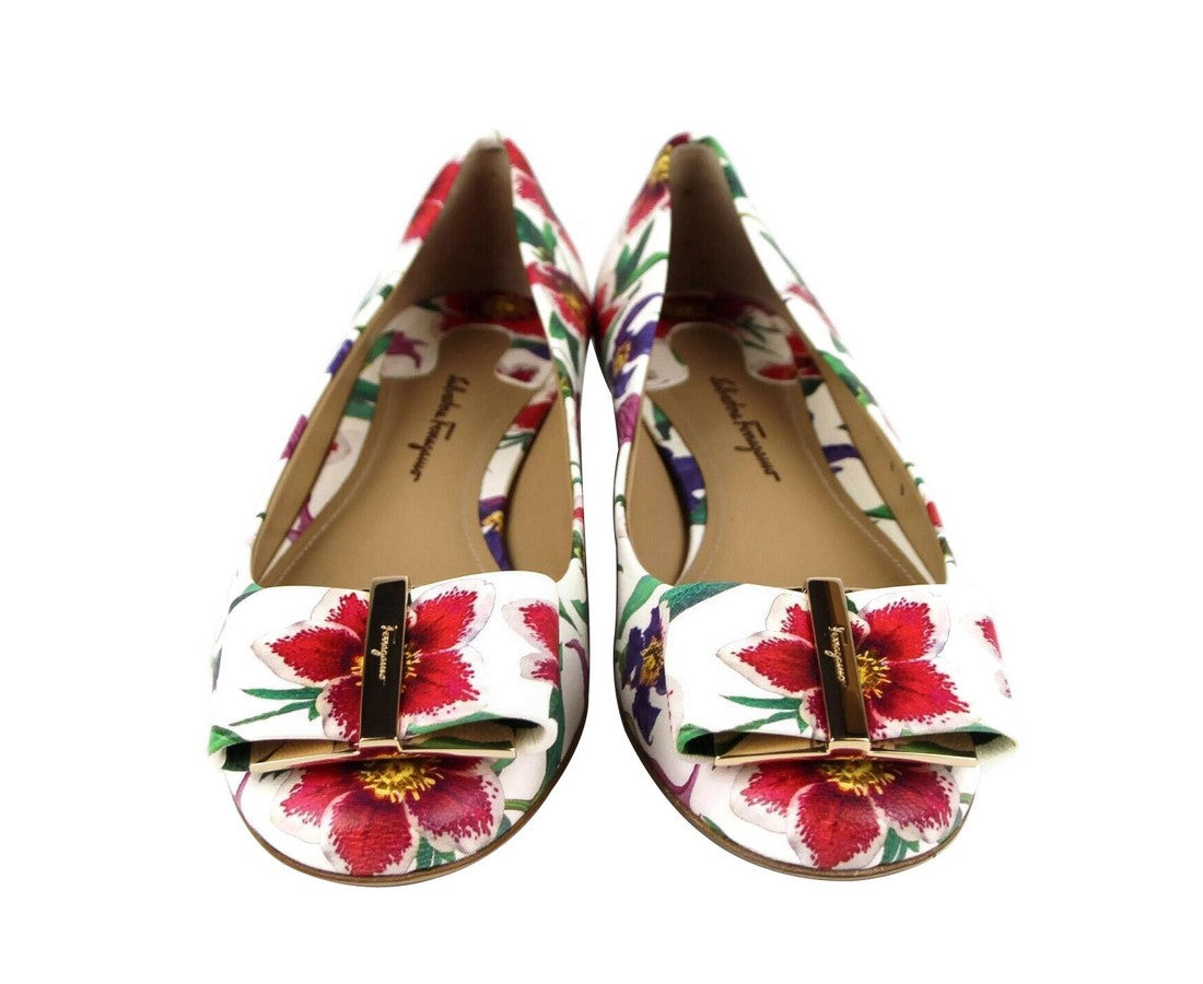Женские кожаные балетки Salvatore Ferragamo, мультиколор — фото 3