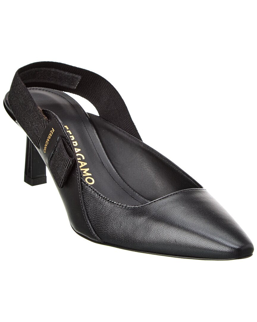 Кожаные туфли Ferragamo Vara с пяткой на пятке Salvatore Ferragamo, черный — фото 2