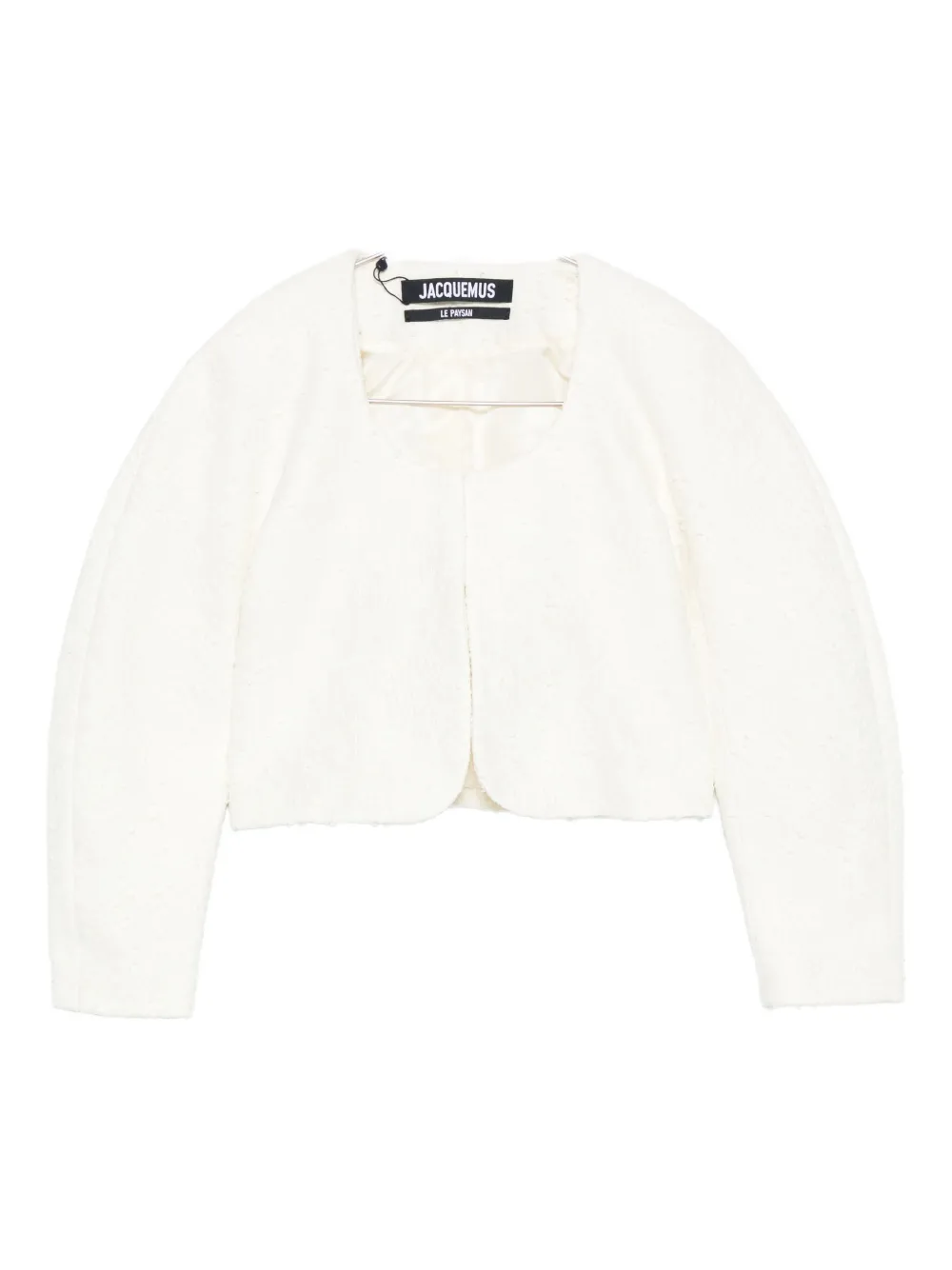 

Укороченный твидовый жакет JACQUEMUS, белый