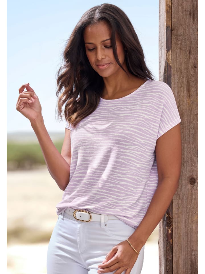 

Рубашка с короткими рукавами фиолетового цвета LASCANA