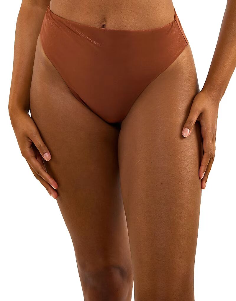 

Блестки-трусы с высокой талией Morgan бронзового цвета с блестками и комбинацией Wolf & Whistle