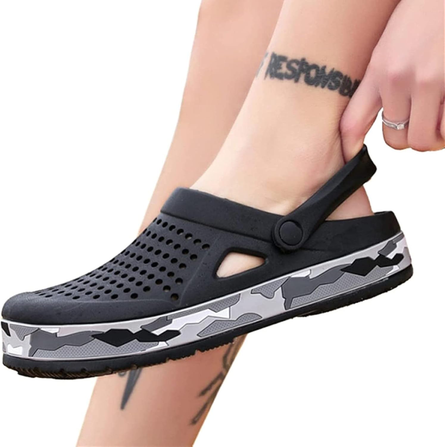 

Мужские сандалии 2022 года, садовая обувь, летние сандалии, дышащие сабо, легкие, большие размеры Myena, черный