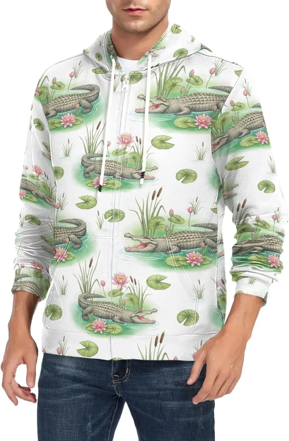 

Мужская толстовка с капюшоном на молнии, длинный рукав, с карманом CUPADA