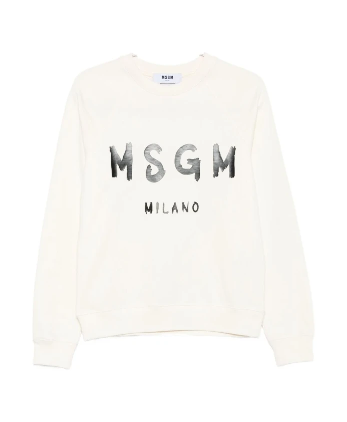 

Белая толстовка с круглым вырезом, осень-зима 2025 Msgm, белый