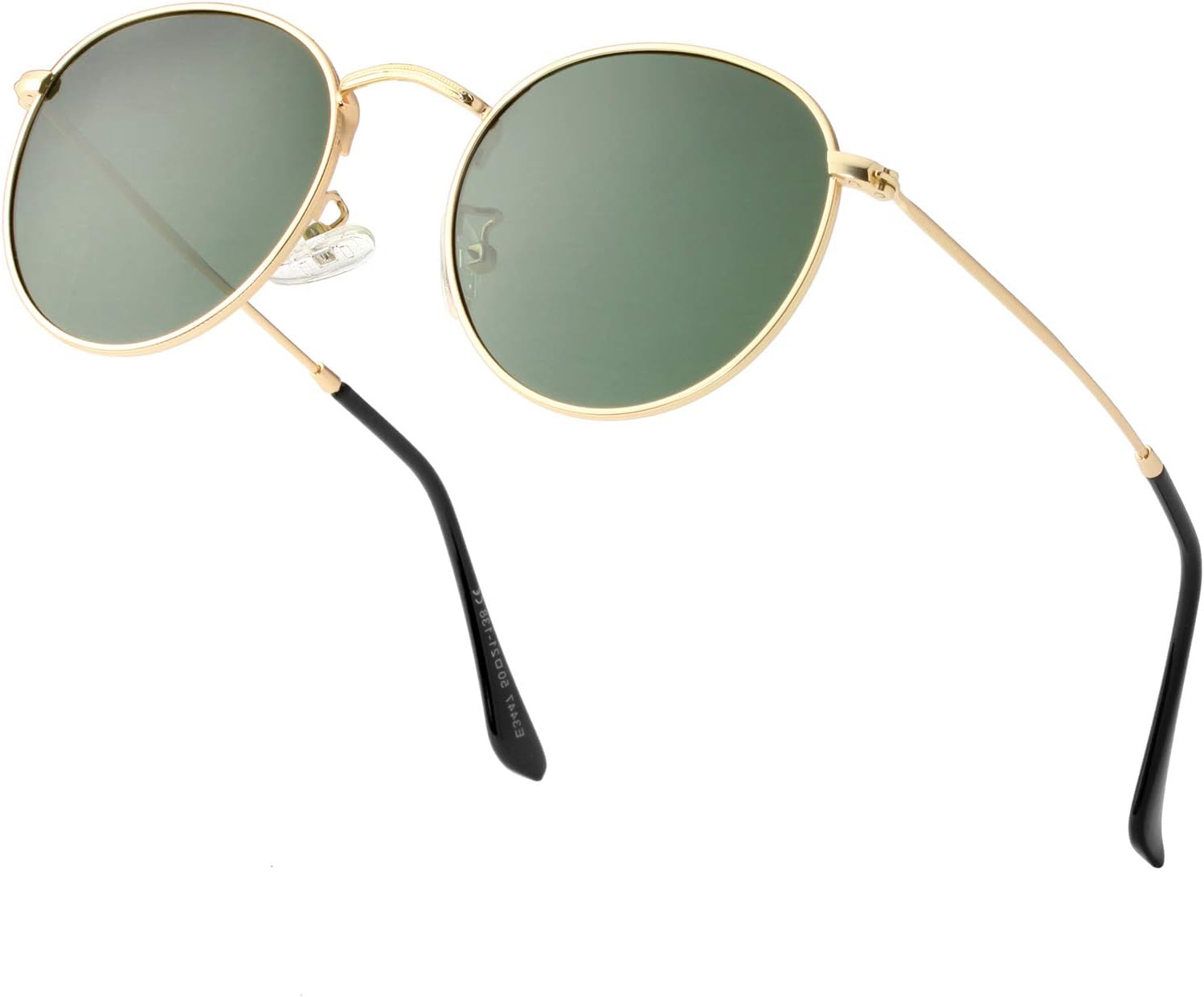 

Небольшие круглые поляризованные солнцезащитные очки для женщин и мужчин, классический ретро-стиль, круглая металлическая оправа, защита от УФ-излучения Teumire, A3 Gold Frame/G15