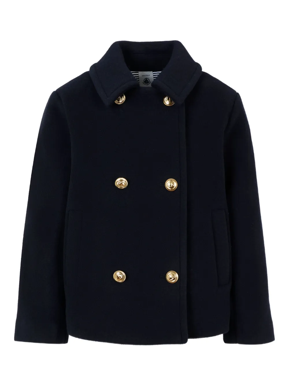 

Двубортное пальто с зазубринами Petit Bateau, синий