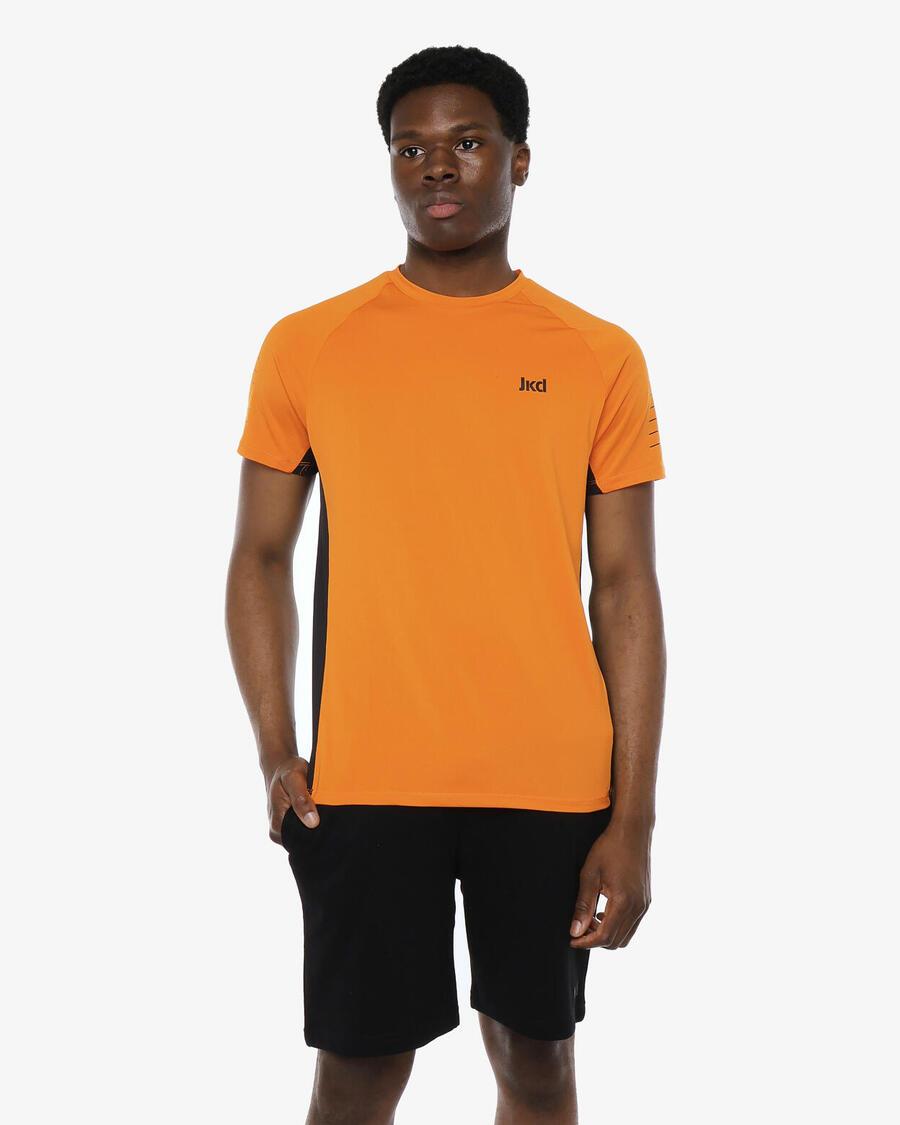 

JAKED Оранжевая синтетическая фитнес-футболка для мужчин
