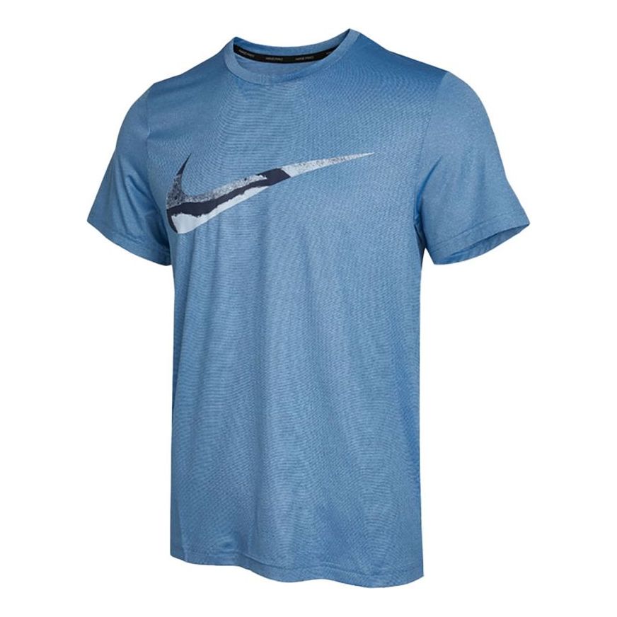 

Футболка Men's Nike Logo Printing Round Neck Sports Short Sleeve Sky Blue T-Shirt CZ2585-437