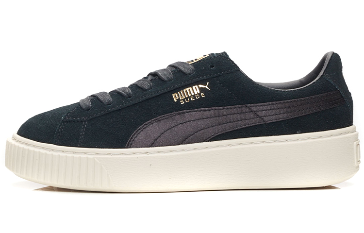 Кроссовки PUMA Suede Platform Satin 'Black White Gold' Women's