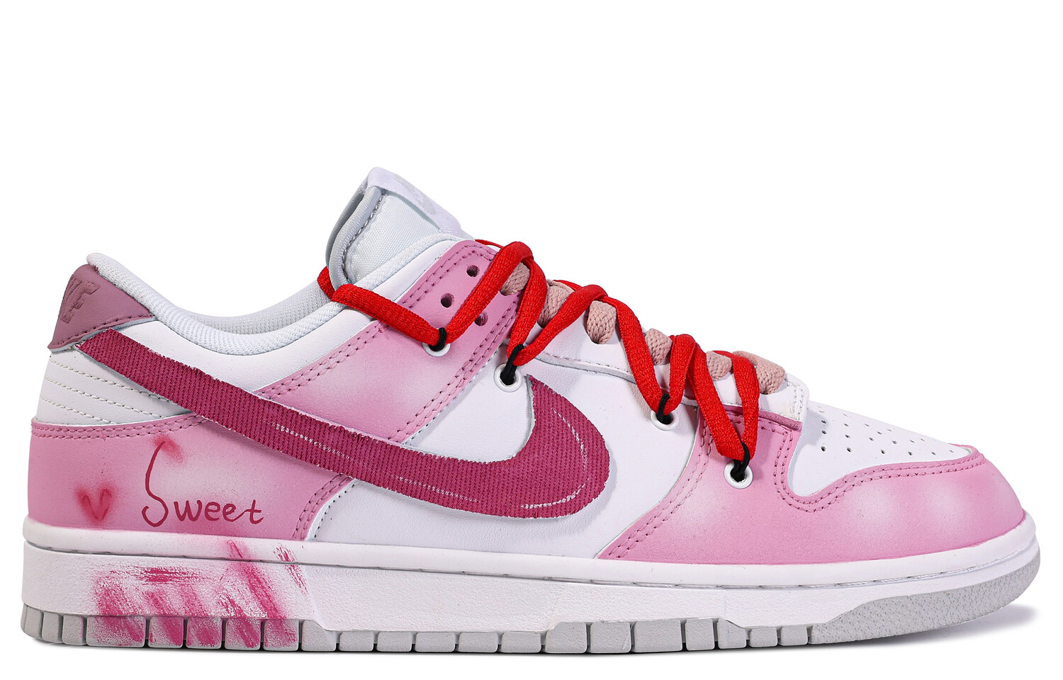 

Кроссовки для скейтбординга Dunk мужские с низким верхом розовый/белый Nike