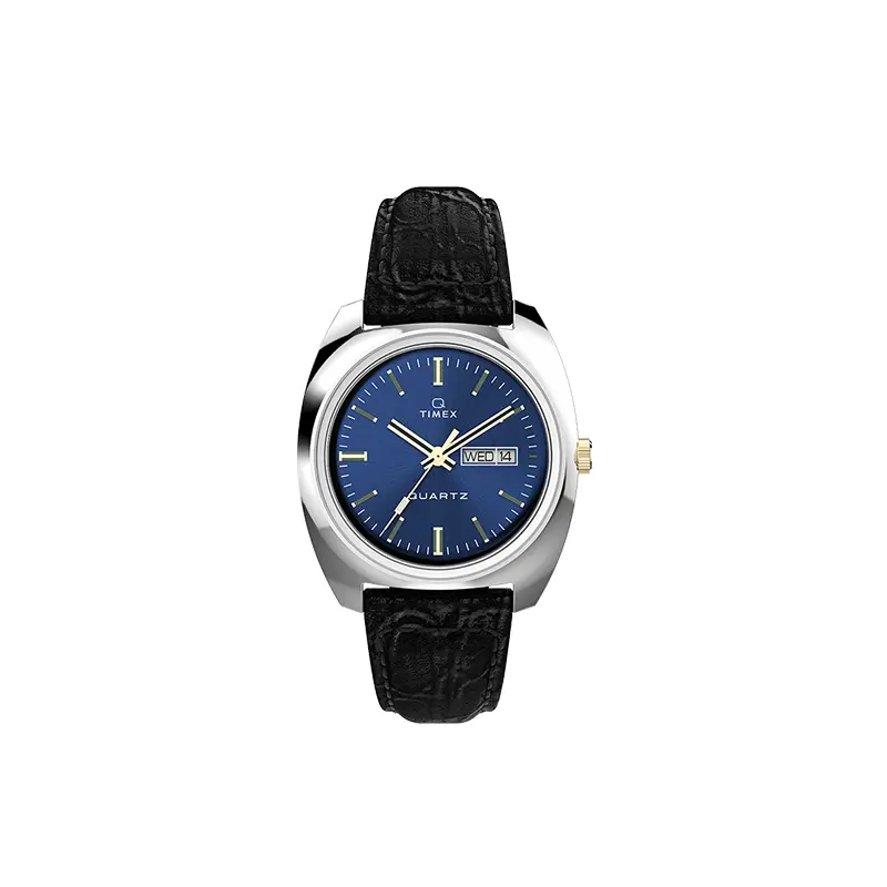 

TIMEX Часы Q Series Wrist Watch Quartz Movement Leather Strap Blue Dial Men's Watch, Blue