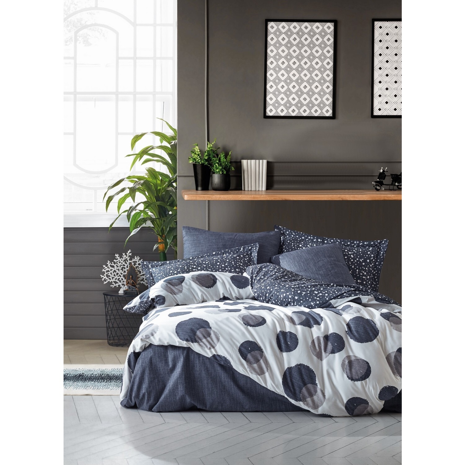 

Комплект постельного белья Modern Ranforce Cotton Box Orva Indigo