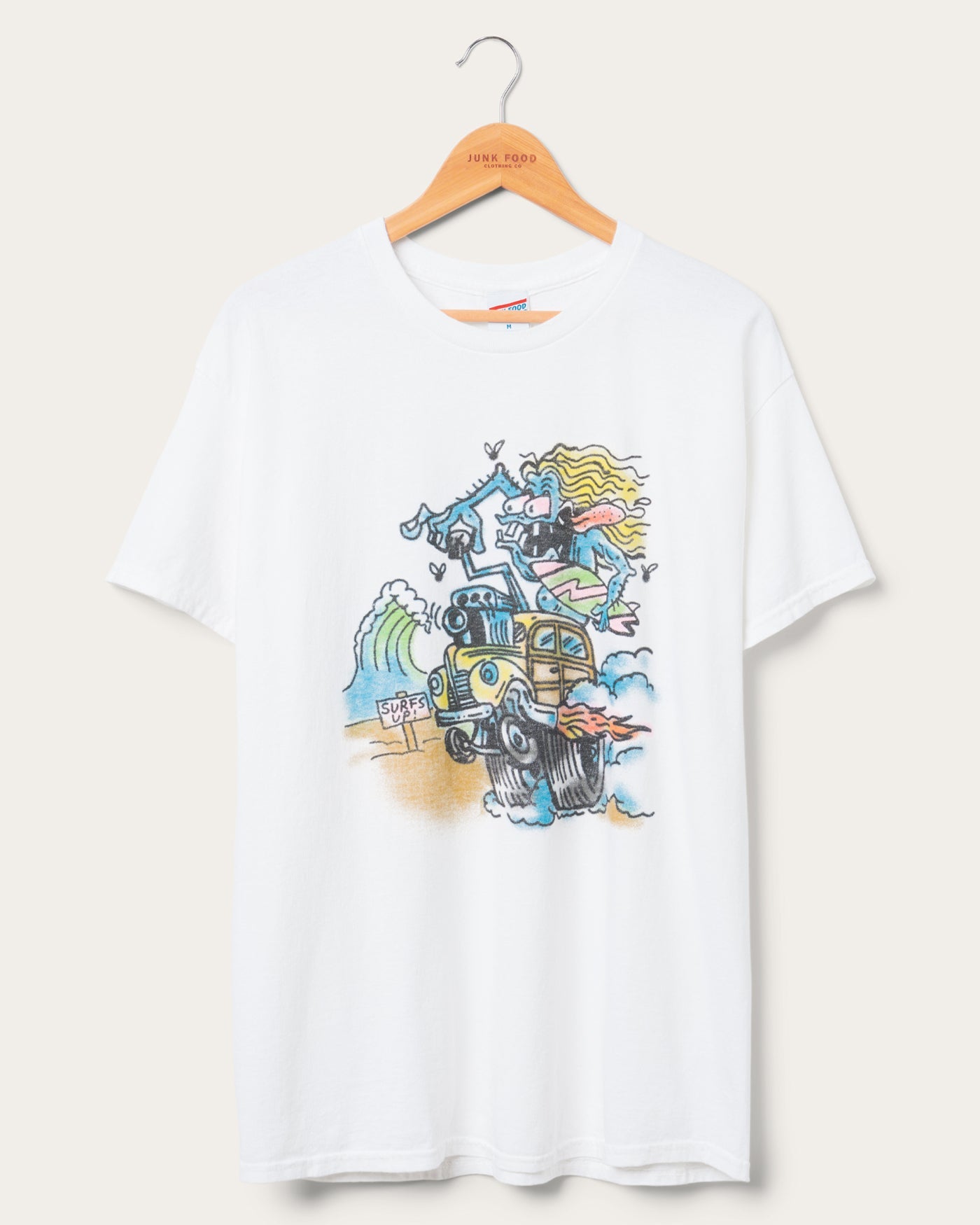 

Футболка Surfs Up Airbrush Flea Market Junk Food Clothing, белый