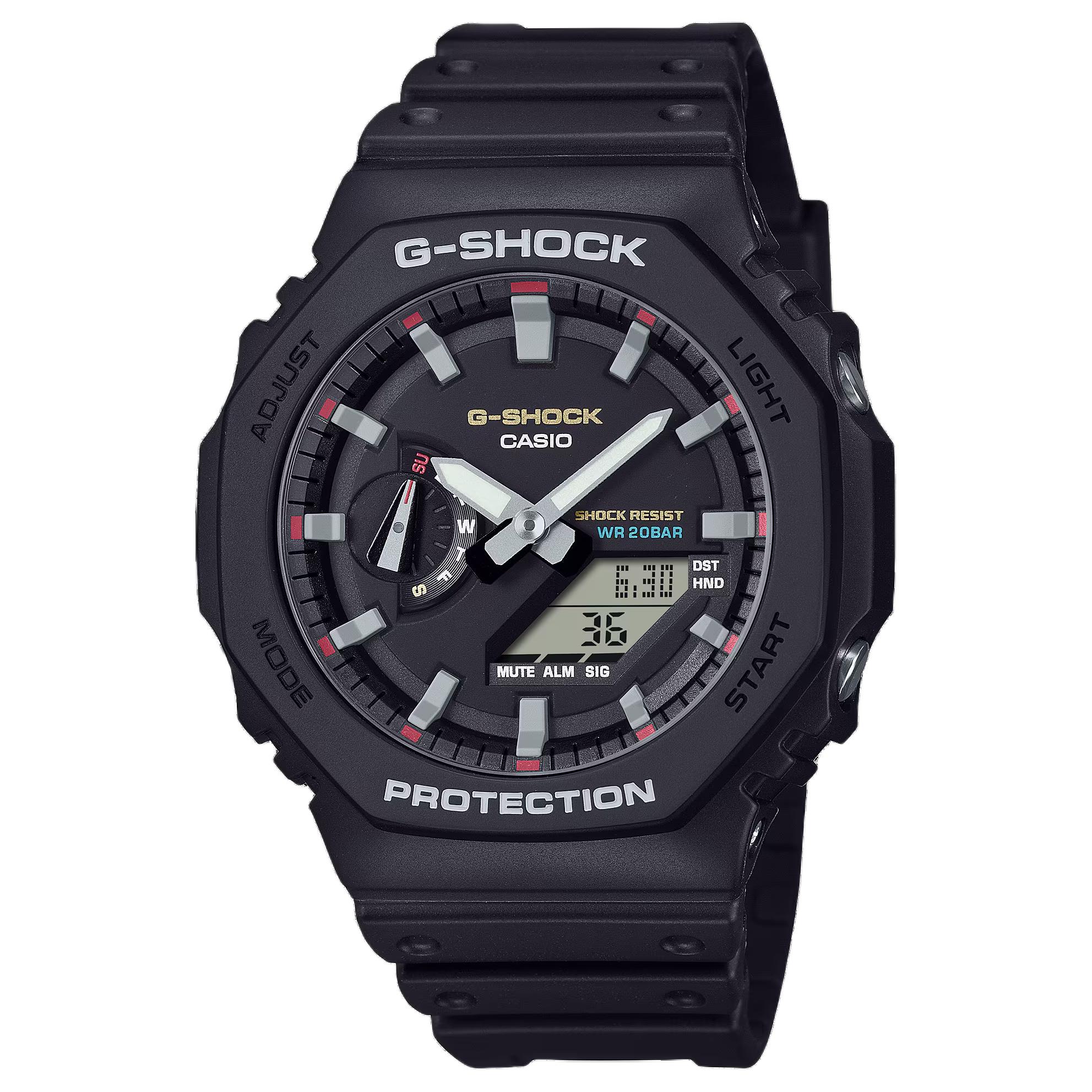 

CASIO Часы Liquid Crystal/Analog Dual Display Series Quartz Movement Resin Strap Watch Unisex Black Dial, Black Dial