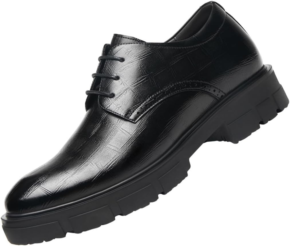 

Мужские туфли-лифты VIBLiSS, удобные деловые оксфорды с вставками для увеличения роста, шнуровка, офисные деловые туфли, черный