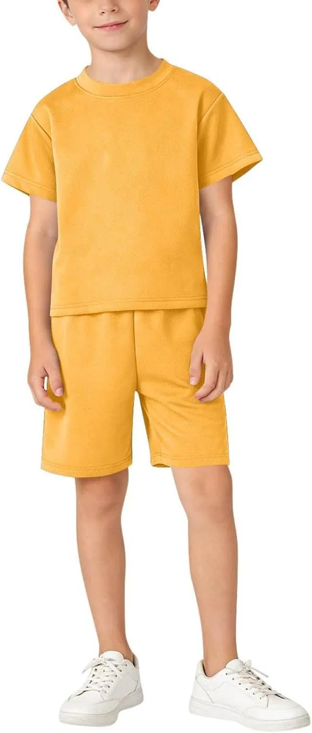 Детский спортивный костюм с футболкой и шортами AOREUGL, A05-yellow