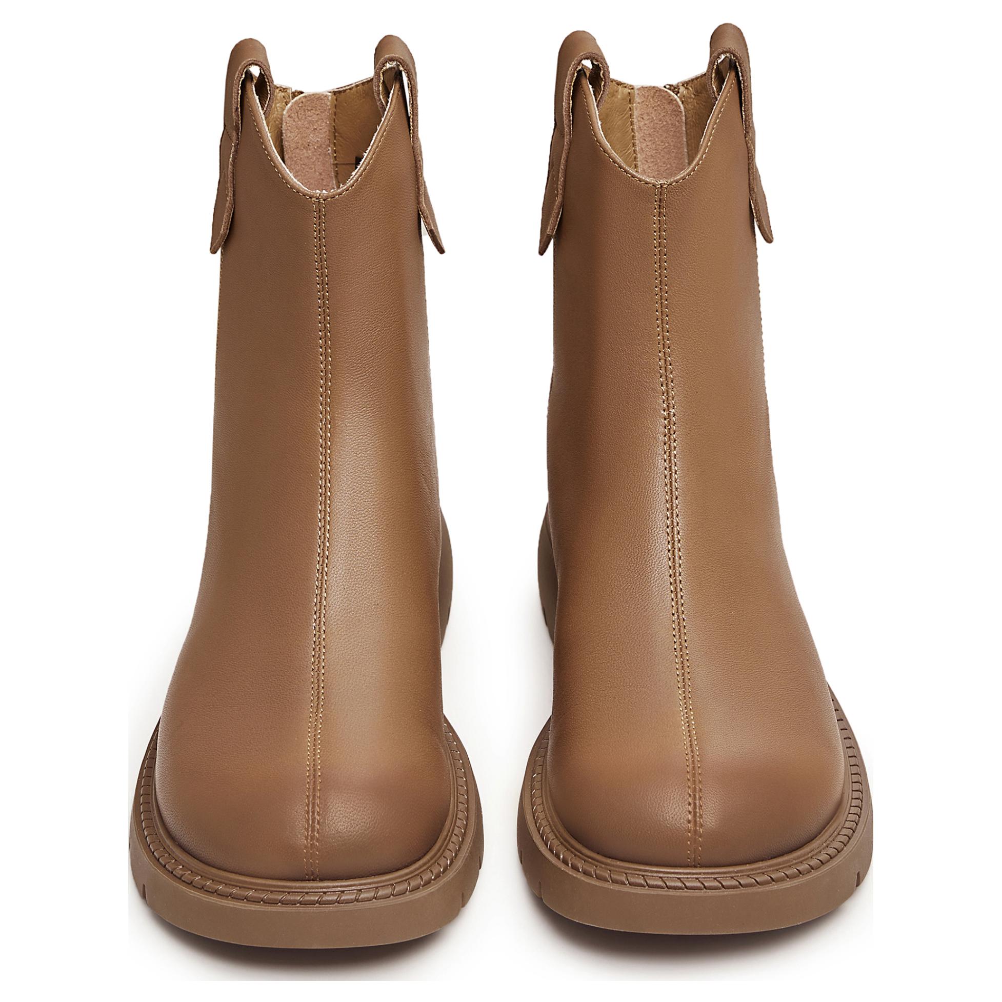 Teenmix Женские коричневые ботильоны на каблуке 3,5 см, цвет Brown — фото 4