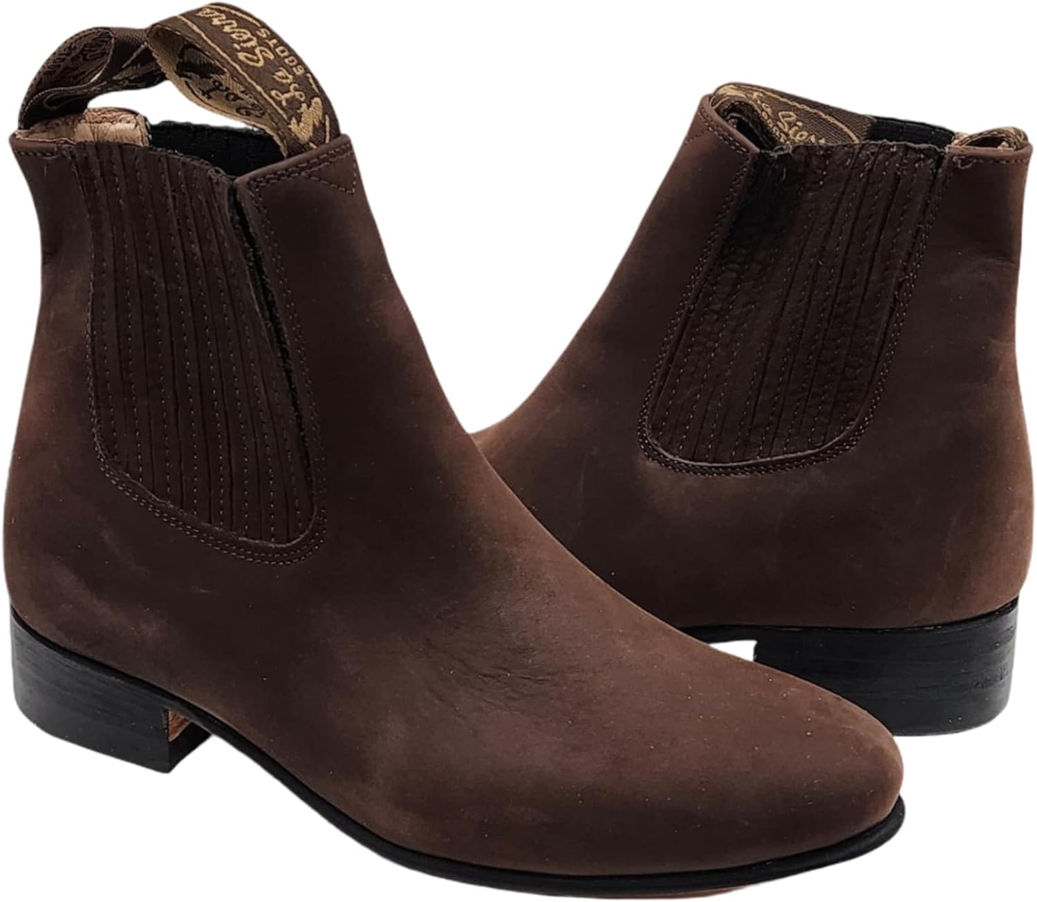 

Ботинки выше щиколотки Dona Michi Charro из натуральной замши. Традиционные мексиканские ботинки Charro из кожи нубук, Moca