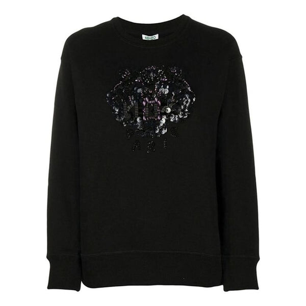 

Свитер tiger head sports pure cotton hoodie black Kenzo, черный