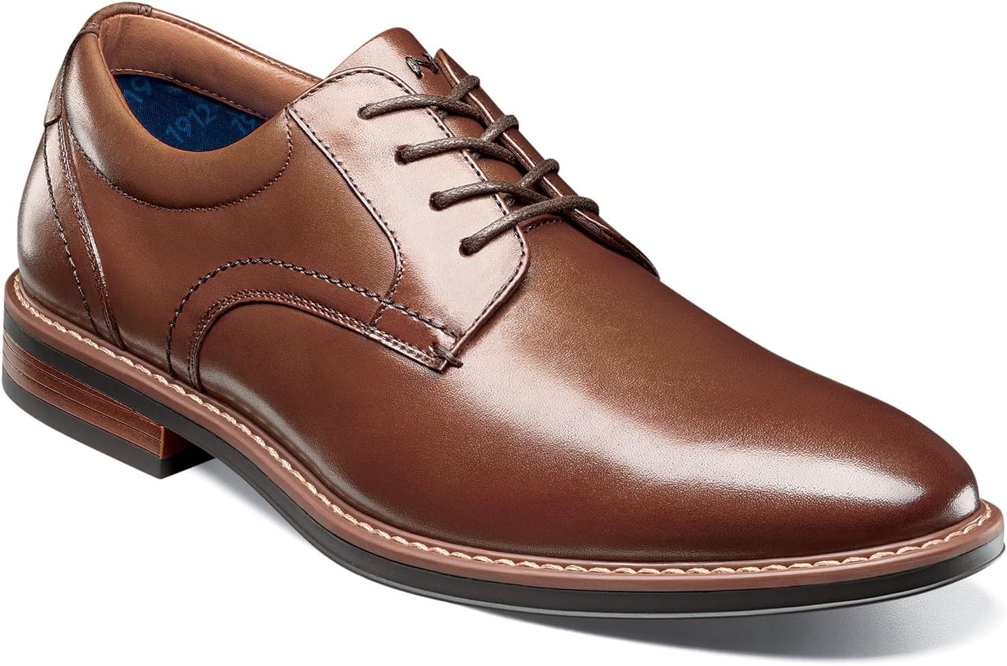 

Мужские туфли Nunn Bush Centro Flex с цельной носочной частью, оксфорды на шнуровке, кожаные, удобные для повседневной носки