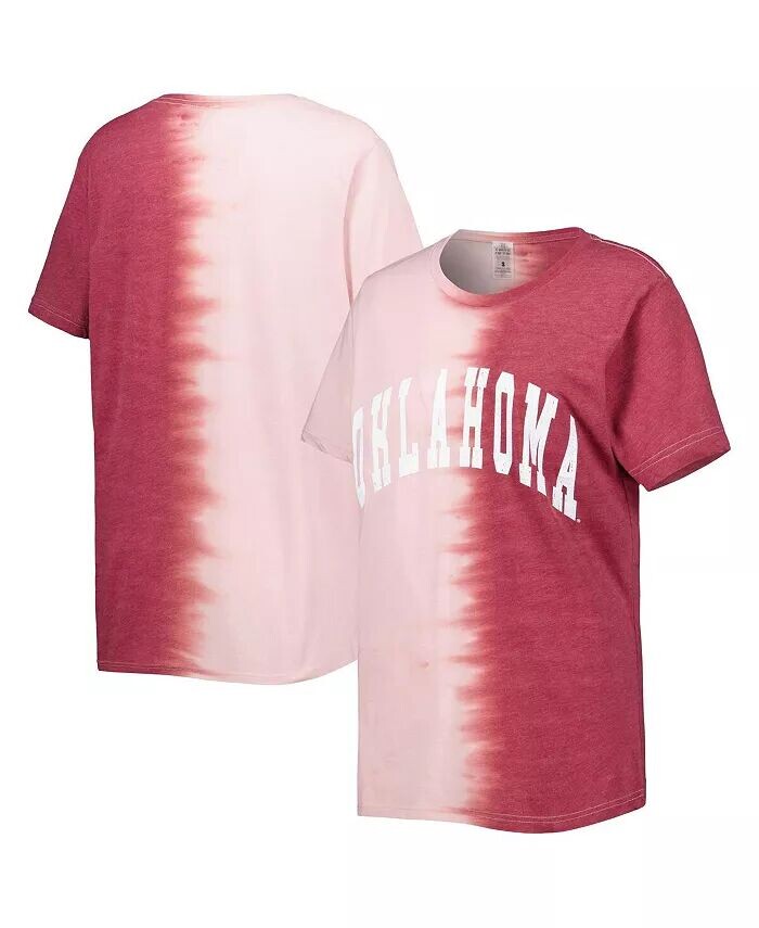 

Женская футболка Crimson Oklahoma Early Find Your Groove с раздельным краем Gameday Couture