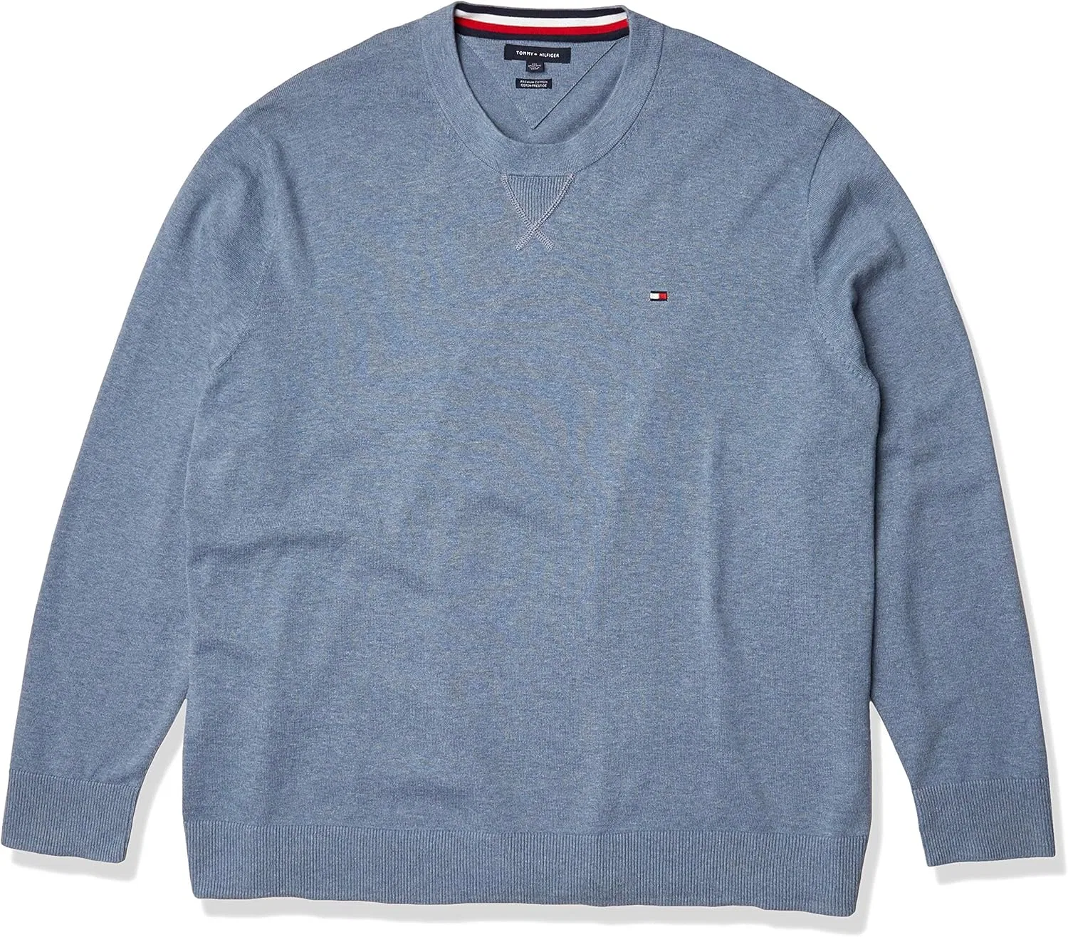 Свитер Tommy Hilfiger для мужчин Big and Tall Signature Solid Crewneck, синий