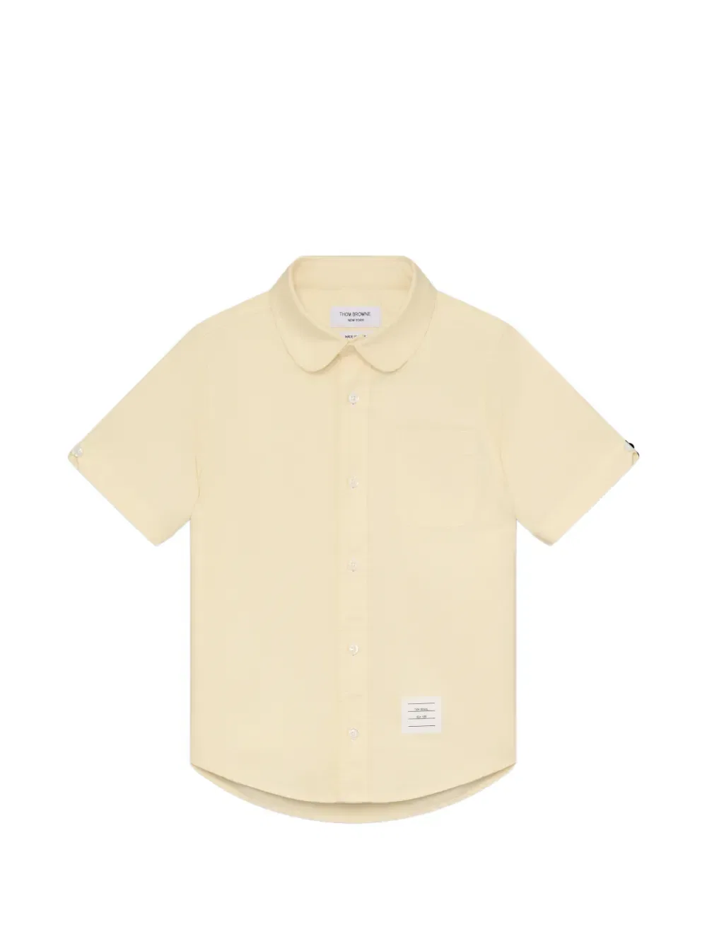 Рубашка с коротким рукавом Оксфорд Thom Browne Kids, желтый