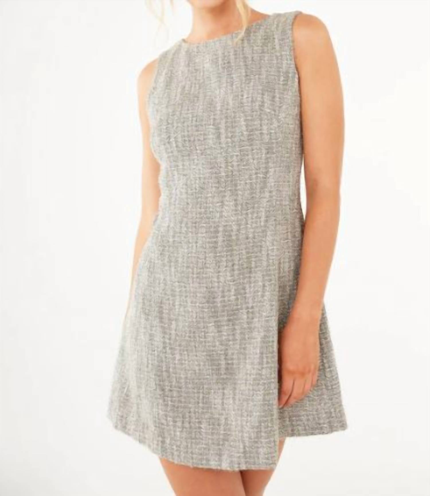 

Платье Avery из блестящего твида в серебре ABBEY GLASS