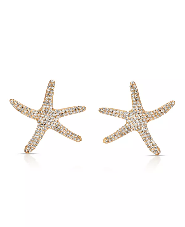 

Крупные серьги в форме морских звезд Ettika, gold