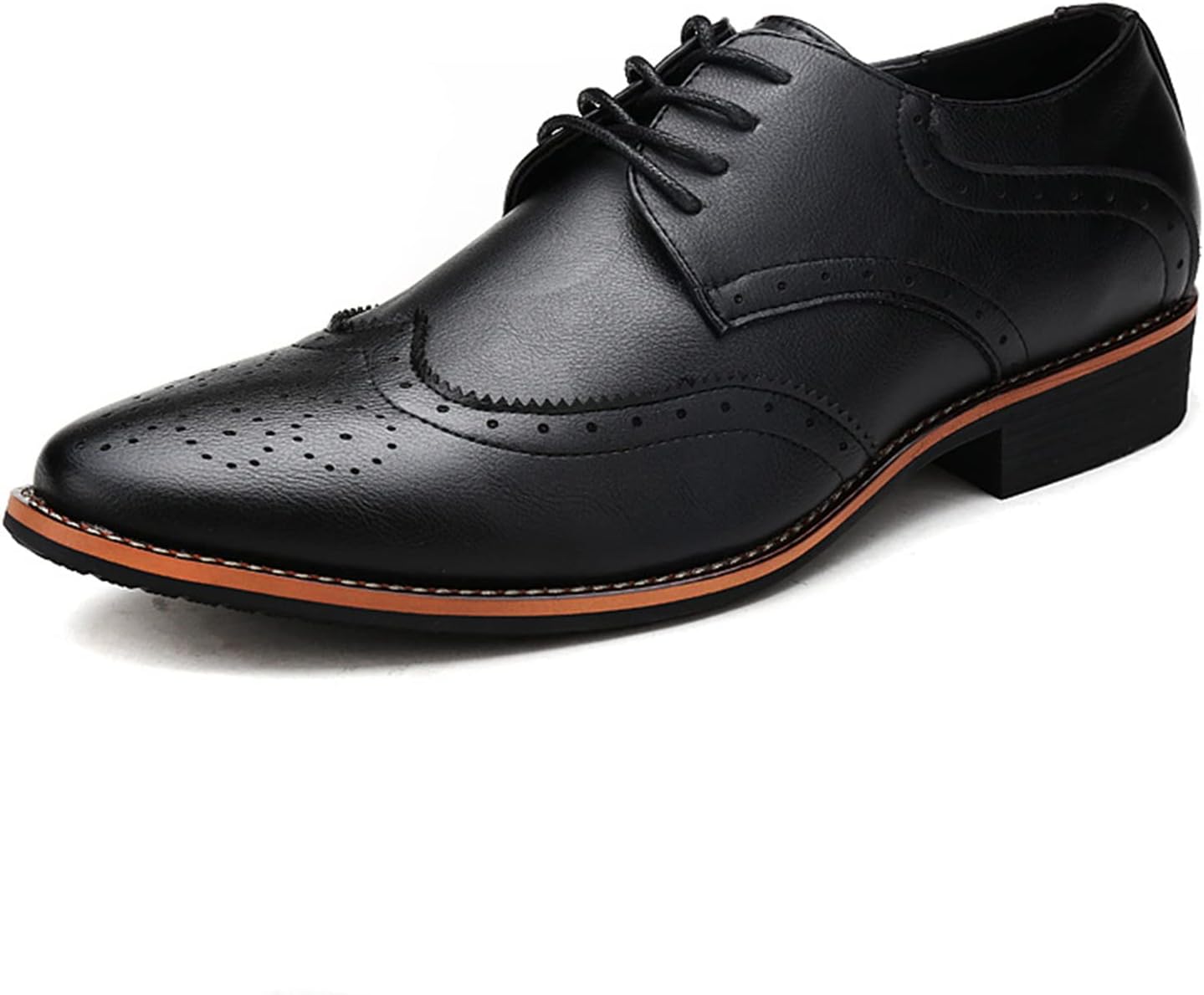 

Мужские туфли-броги Julymens из микрофибровой кожи с острым носком и шнуровкой, для делового стиля, черный